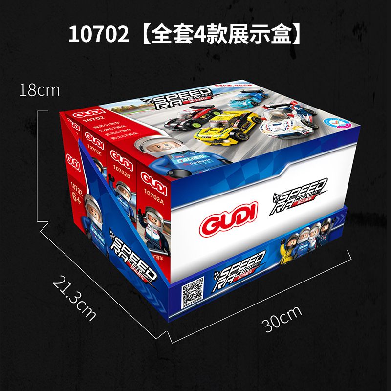 GUDI 10702A 10702B 10702C 10702D non Lego 4 LOẠI XE ĐUA ĐÔ THỊ GHOST GT MAGIC SPEED ​​GT GALE JAZZ bộ đồ chơi xếp lắp ráp ghép mô hình Racers SPEED RACER Đua Tốc Độ 699 khối