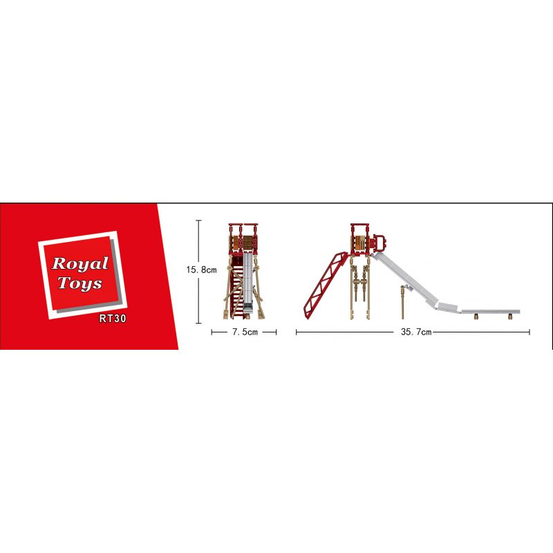 ROYAL TOYS RT30 non  TRƯỢT TRƠN bộ đồ chơi xếp lắp ráp ghép mô hình City CITY STORY PLAYGROUND SLIDE Thành Phố 130 khối