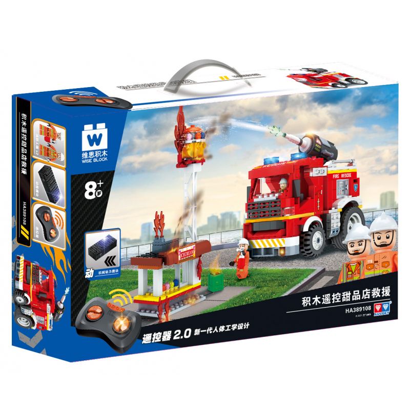 WISE BLOCK HA389108 389108 non Lego KIỂM SOÁT TỪ XA CỬA HÀNG TRƯỚC bộ đồ chơi xếp lắp ráp ghép mô hình Racers Đua Tốc Độ