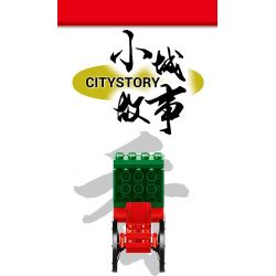 ROYAL TOYS RT28 non  XE KÉO bộ đồ chơi xếp lắp ráp ghép mô hình City CITY STORY RICKSHAW Thành Phố 47 khối