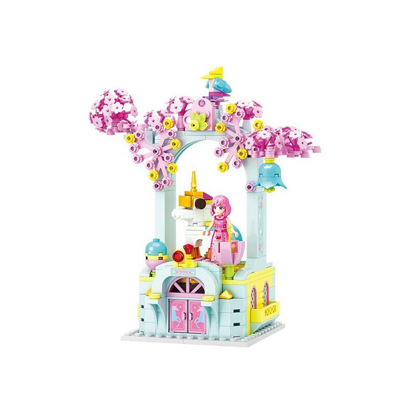 WISE BLOCK HA383102 383102 non Lego HỘP NHẠC KỲ LÂN FANTASY SAKURA bộ đồ chơi xếp lắp ráp ghép mô hình Balala The Fairies Các Nàng Tiên Nhỏ Tinh Nghịch 345 khối