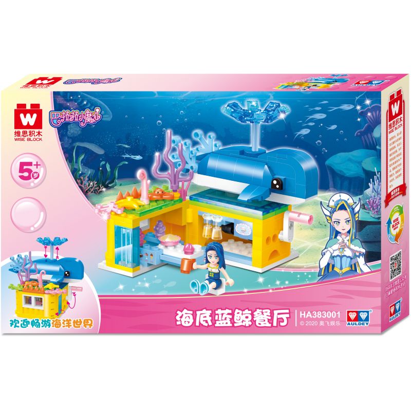 WISE BLOCK HA383001 383001 non Lego NHÀ HÀNG CÁ VOI XANH bộ đồ chơi xếp lắp ráp ghép mô hình Balala The Fairies Các Nàng Tiên Nhỏ Tinh Nghịch