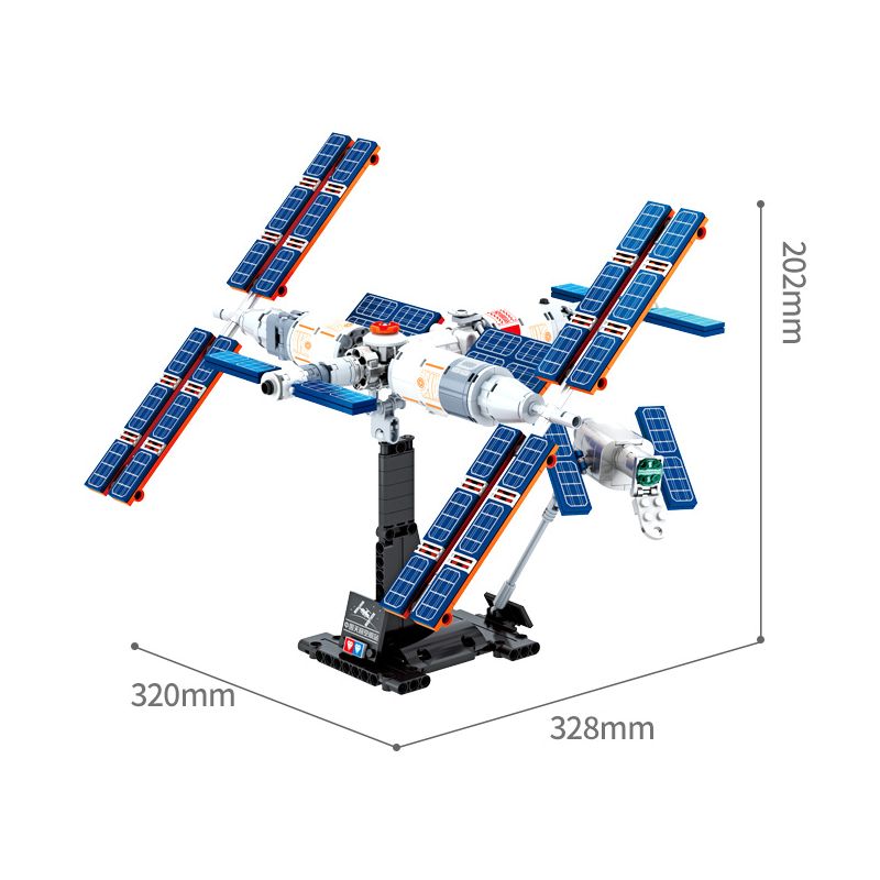 WISE BLOCK HA390205 390205 non Lego TRẠM KHÔNG GIAN TIANGONG bộ đồ chơi xếp lắp ráp ghép mô hình Space Exploration Thám Hiểm Không Gian 455 khối