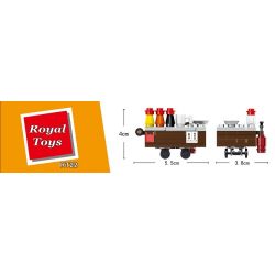 ROYAL TOYS RT22 non  GIAN HÀNG CÁ VIÊN bộ đồ chơi xếp lắp ráp ghép mô hình City CITY STORY FISH BALL HAWKER Thành Phố 69 khối