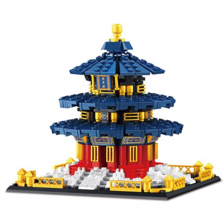 LEYI 81022 non  ĐỀN THỜ CỦA TRỜI bộ đồ chơi xếp lắp ráp ghép mô hình Buildings 886 khối