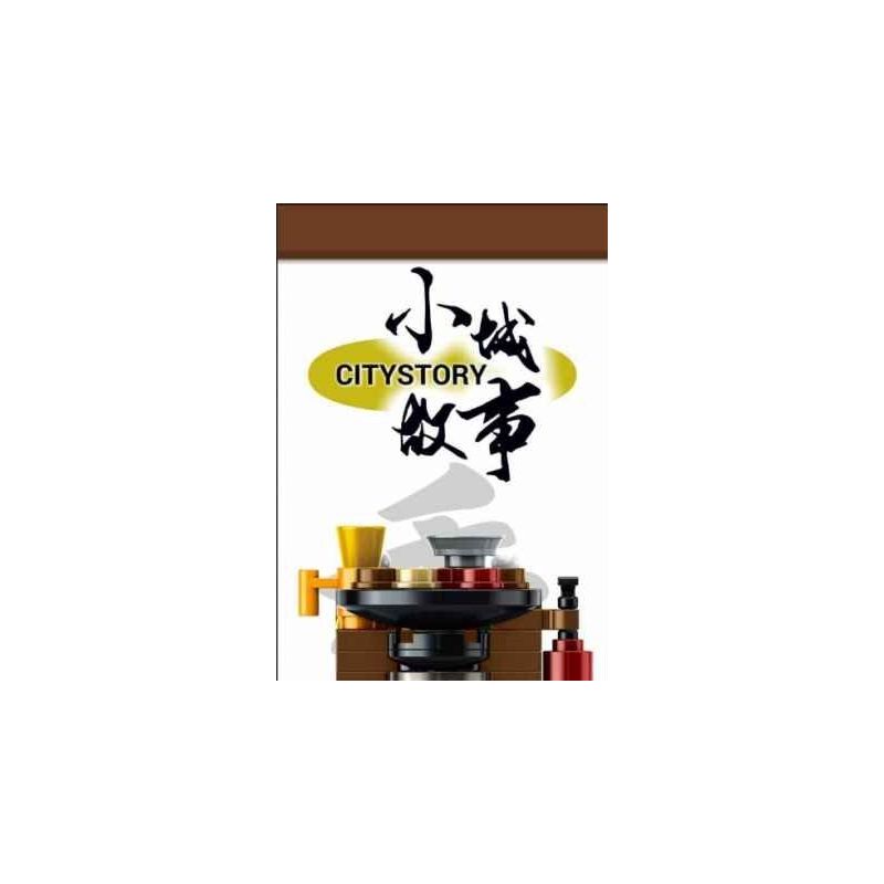 ROYAL TOYS RT21 non  HẠT DẺ CHIÊN bộ đồ chơi xếp lắp ráp ghép mô hình City CITY STORY ROASTED CHESTNUTS Thành Phố 55 khối