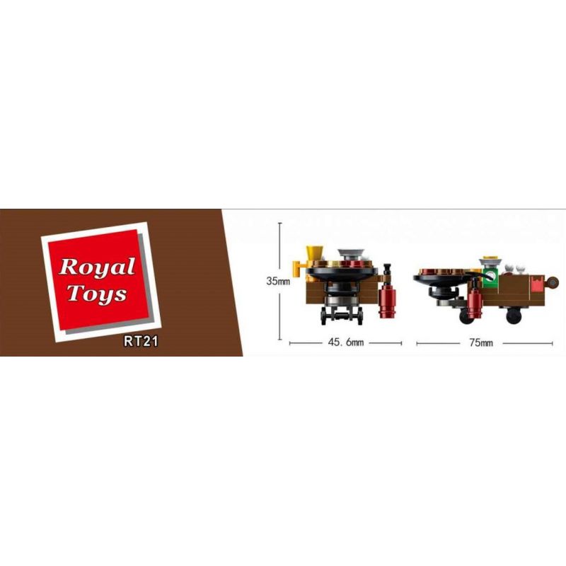 ROYAL TOYS RT21 non  HẠT DẺ CHIÊN bộ đồ chơi xếp lắp ráp ghép mô hình City CITY STORY ROASTED CHESTNUTS Thành Phố 55 khối