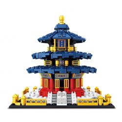 LEYI 81022 non  ĐỀN THỜ CỦA TRỜI bộ đồ chơi xếp lắp ráp ghép mô hình Buildings 886 khối