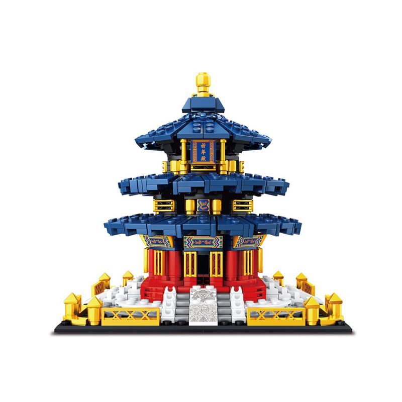 LEYI 81022 non  ĐỀN THỜ CỦA TRỜI bộ đồ chơi xếp lắp ráp ghép mô hình Buildings 886 khối