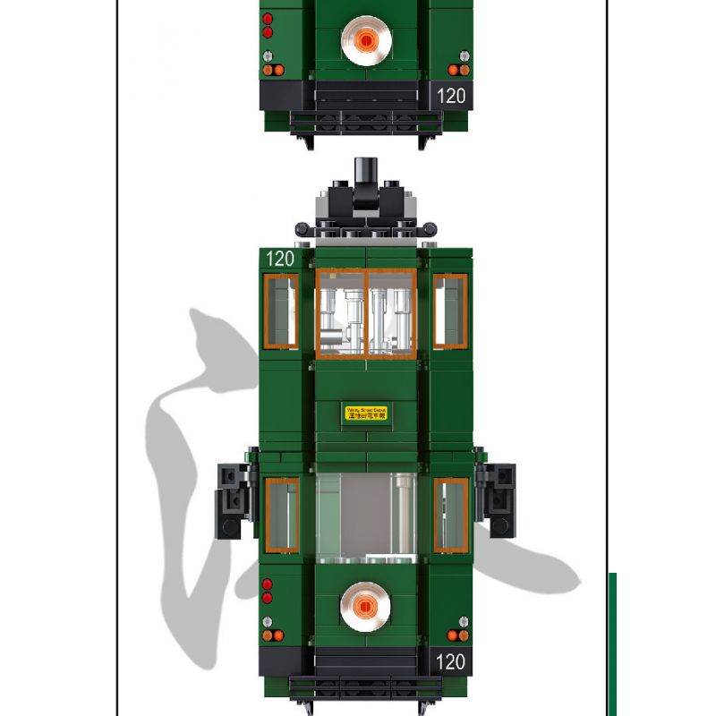 ROYAL TOYS RT19 non  XE ĐIỆN HỒNG KÔNG bộ đồ chơi xếp lắp ráp ghép mô hình City CITY STORY HONG KONG TRAMWAYS Thành Phố 948 khối