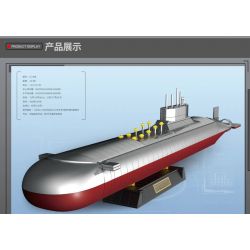 ZHEGAO QJ5064 5064 non  TÀU NGẦM HẠT NHÂN CHIẾN LƯỢC TYPE 941 tỷ lệ 1:190 bộ đồ chơi xếp lắp ráp ghép mô hình Military Army PROJECT 941 SHARK Quân Sự Bộ Đội 1105 khối
