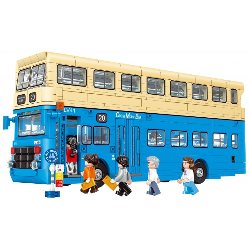 ROYAL TOYS RT16 non Lego XE BUÝT TRUNG QUỐC bộ đồ chơi xếp lắp ráp ghép mô hình City CITY STORY CHINA MOTOR BUS Thành Phố 1530 khối