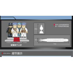 ZHEGAO QJ5063 5063 non  TÀU NGẦM HẠT NHÂN CHIẾN LƯỢC TYPE 092 tỷ lệ 1:190 bộ đồ chơi xếp lắp ráp ghép mô hình Military Army TYPE 092 XIA CLASS Quân Sự Bộ Đội 1020 khối