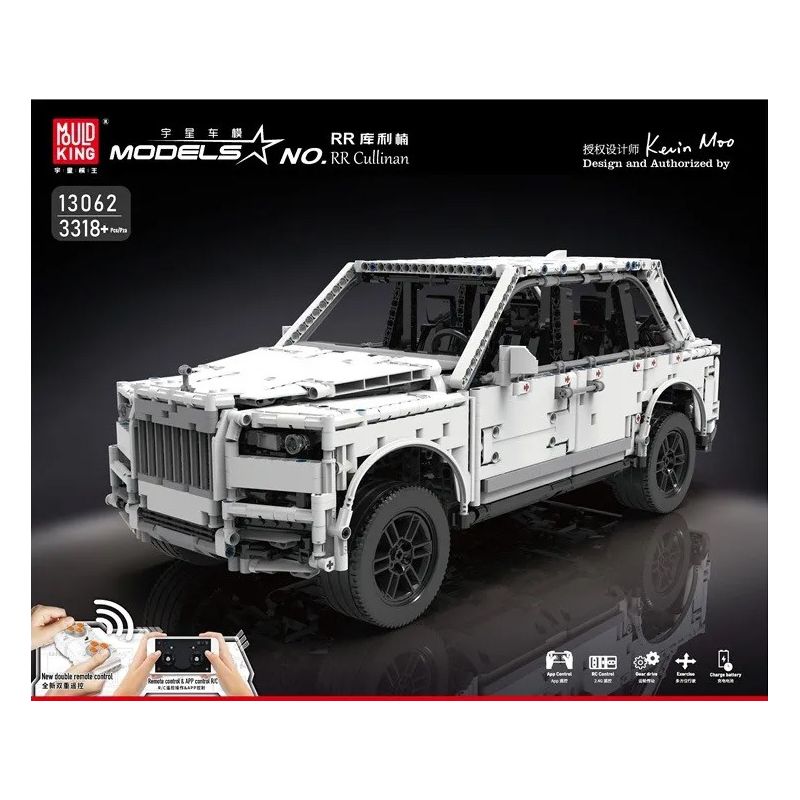 MouldKing 13062 Mould King 13062 non  ROLLS-ROYCE CULLINAN 1:10 tỷ lệ 1:10 bộ đồ chơi xếp lắp ráp ghép mô hình  Kỹ Thuật Công Nghệ Cao Mô Hình Phương Tiện 3318 khối