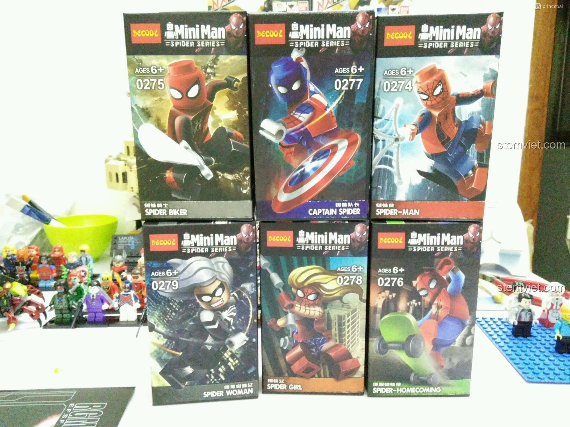Review Bộ Minifigure Spider-Man Decool 0274-0279 Cực Xịn Xò