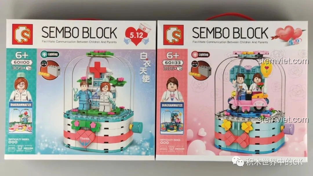 Review SEMBO Block 601133 Hộp Xoay Phát Sáng Tình Yêu: Quà tặng 520 siêu lãng mạn!