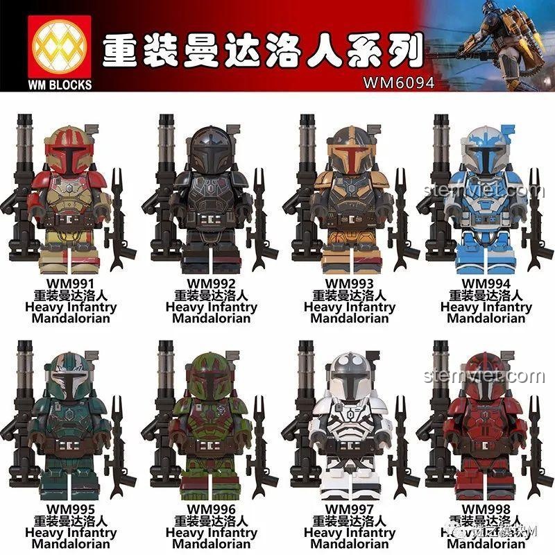 Review Bộ 8 Minifigure Mandalorian WM6094: Chi Tiết & Đa Dạng