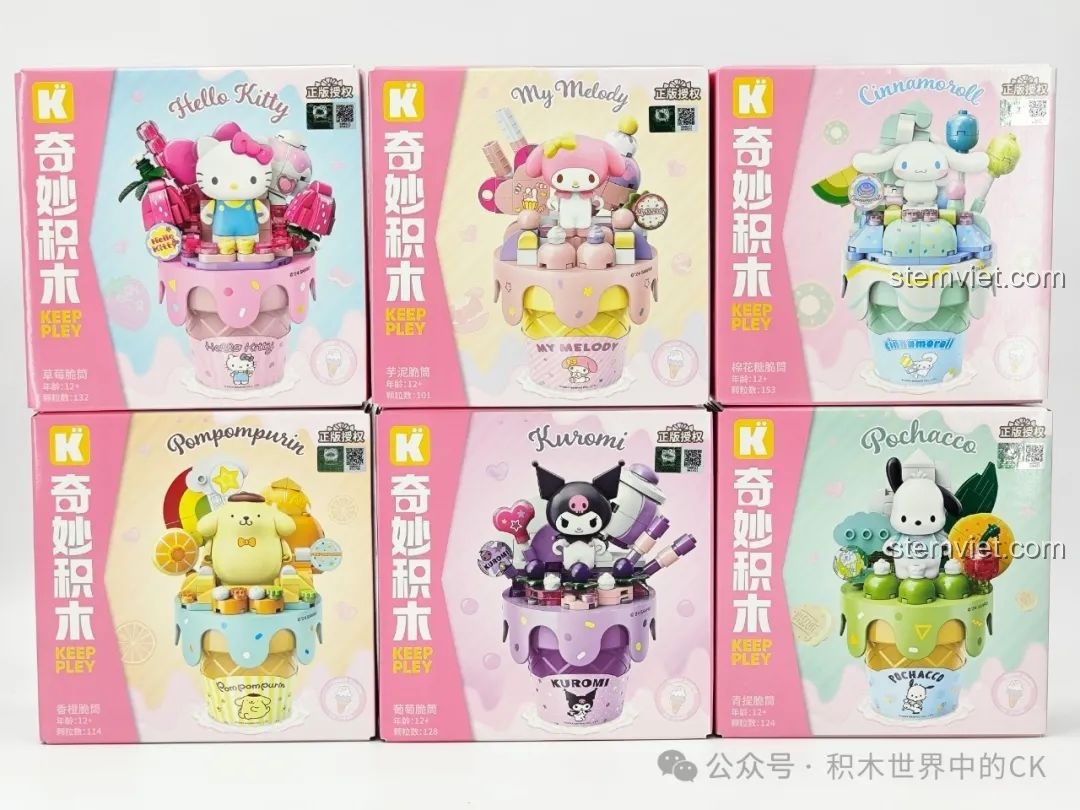Review Bộ Lắp Ráp Keeppley Sanrio Kem Ốc Quế Cực Xinh