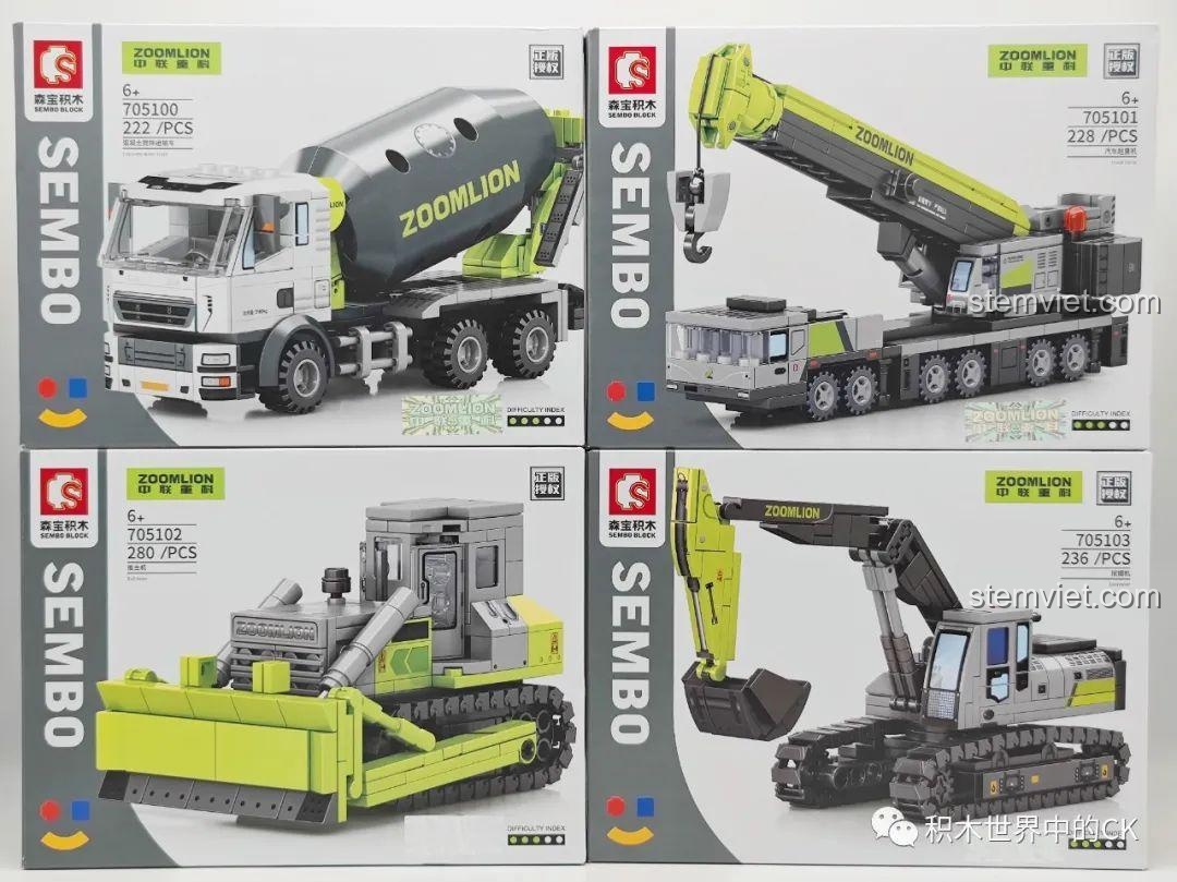 Review Bộ Lắp Ráp Xe Công Trình SEMBO x Zoomlion Cho Bé Trai