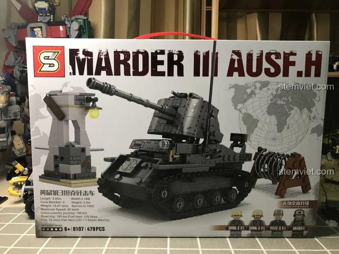 Đánh giá JiaZhi 0107 Xe tăng diệt Marder III Ausf.H: Lắp mê luôn!