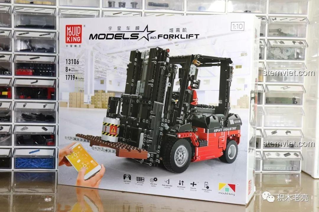 Review Mould King 13106 Xe Nâng Hàng: Lắp ráp mê ly, điều khiển cực đã!