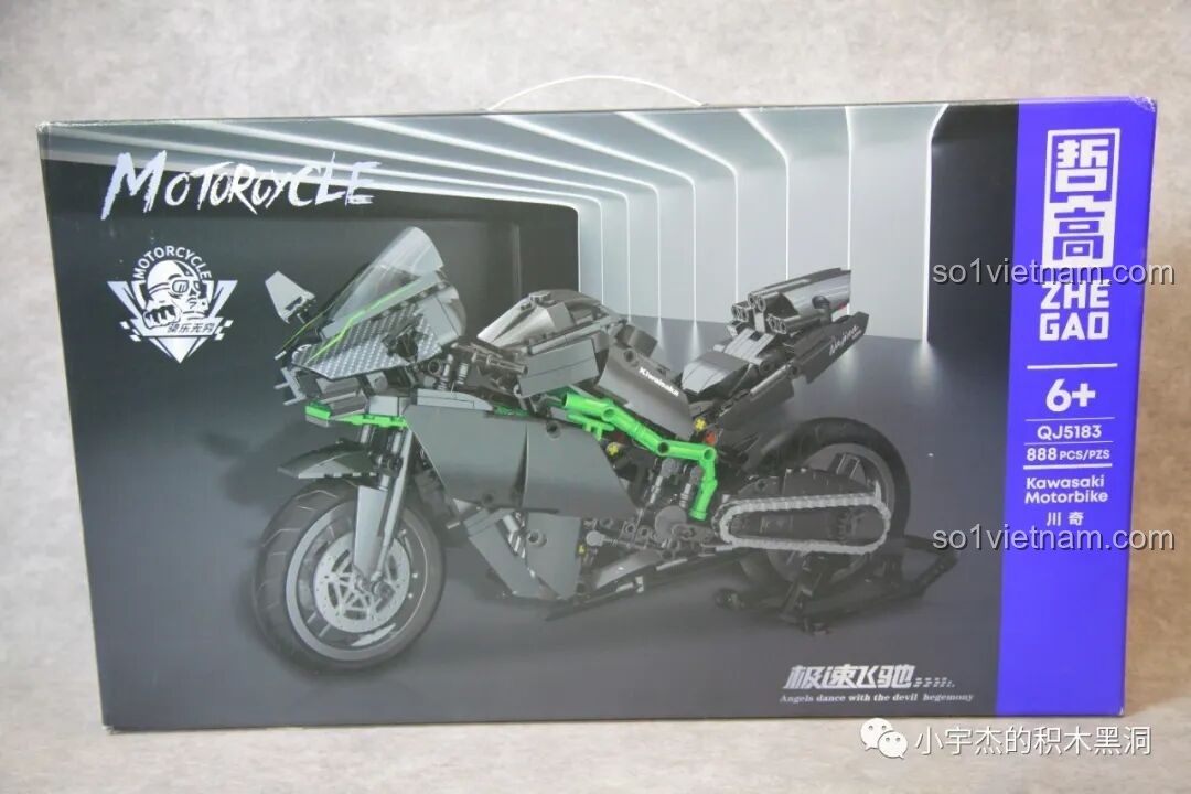 Review ZHEGAO QJ5183 Xe Mô Tô Kawasaki Ninja H2R Cực Ngầu