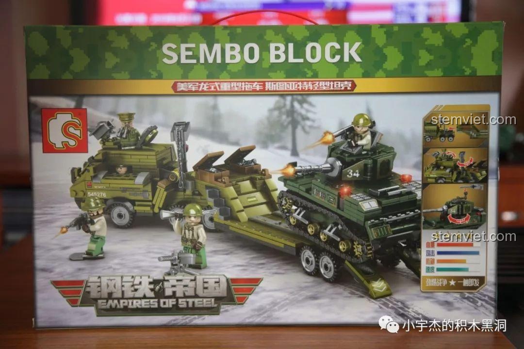 Review SEMBO 101391: Combo Xe Kéo M26 & Tăng M5 Cực Ngầu!
