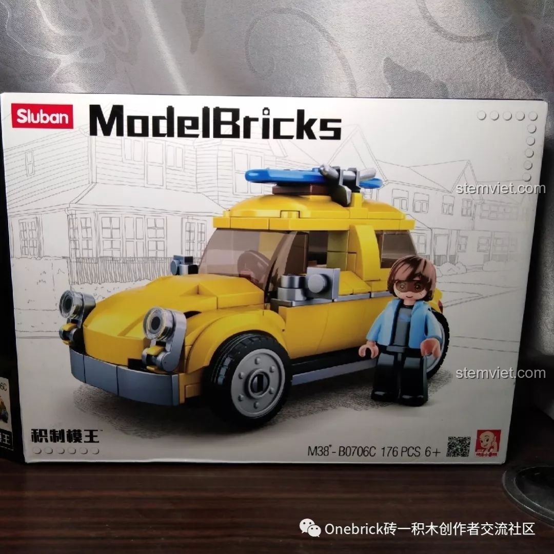 Review Sluban ModelBricks Xe Vàng M38-B0706C: Lắp ráp cực chill, trưng bày cực mê!