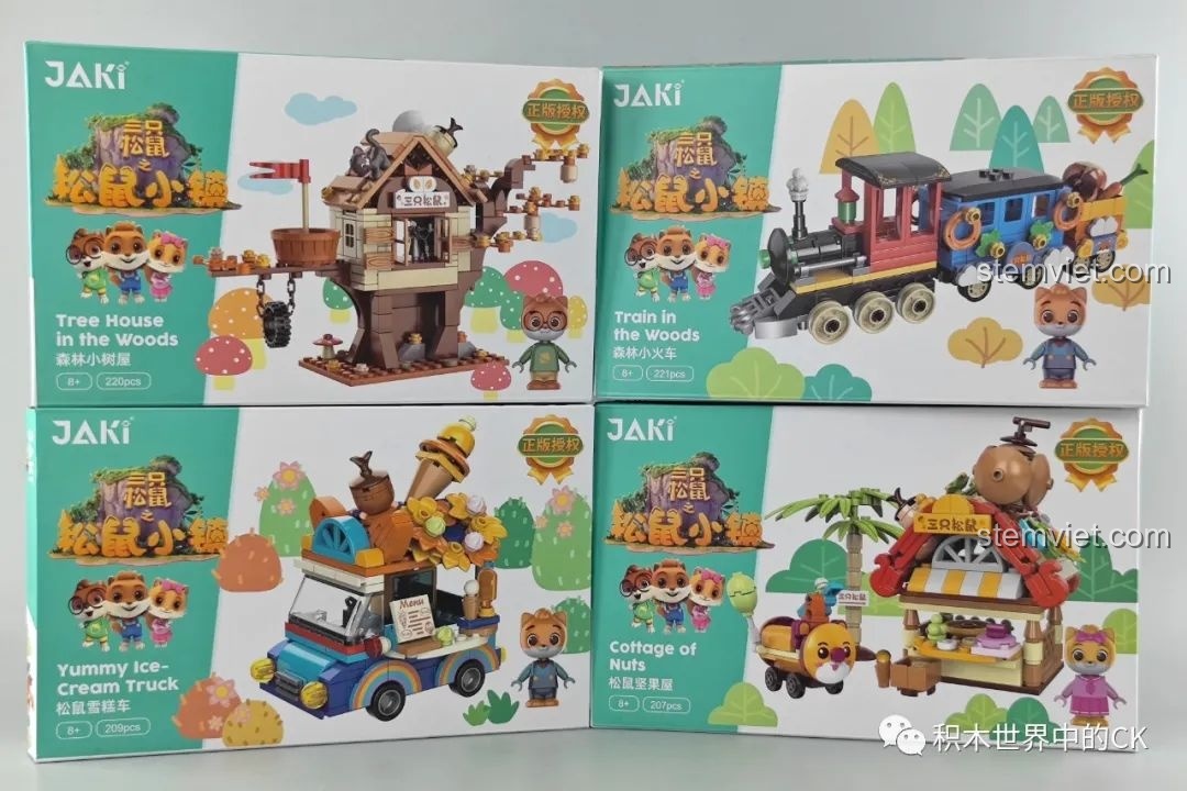 Review bộ lắp ráp JAKI Thị Trấn Ba Chú Sóc siêu cưng!
