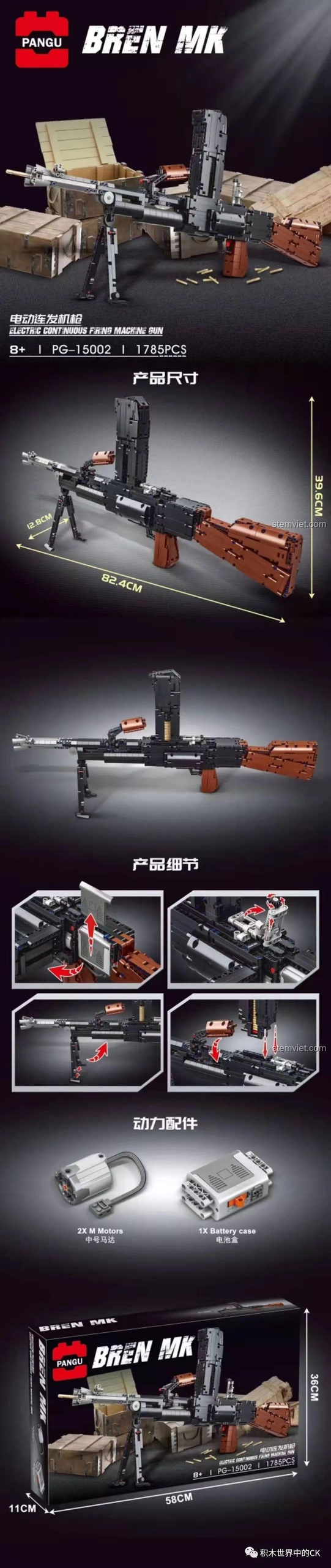 Review PANGU PG-15002 Súng máy hạng nhẹ Bren MK: Lắp ráp cực đã!