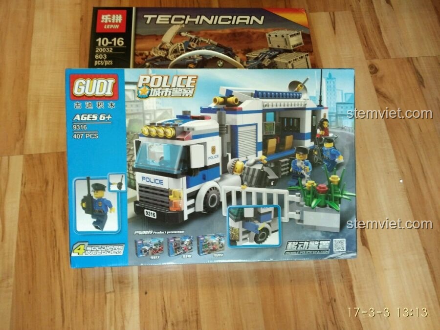 Review GUDI 9316 Xe Cảnh Sát Di Động - Lắp mê luôn!
