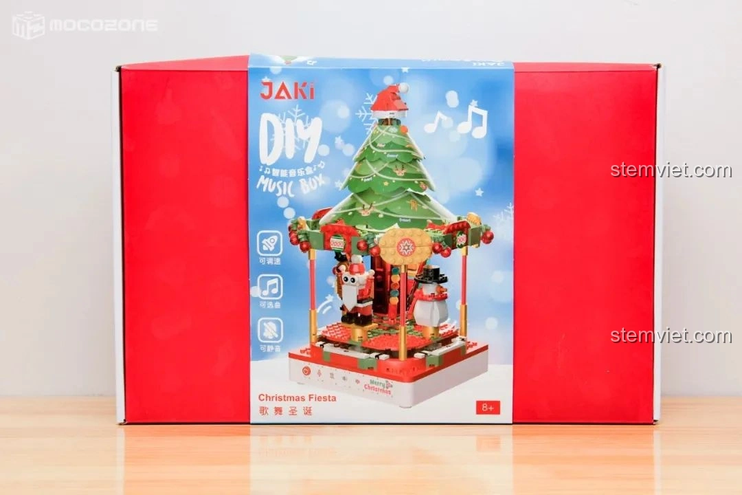Đánh giá JAKI JK1365: Hộp nhạc Giáng Sinh xoay tự động, phát sáng, phát nhạc cực mê!