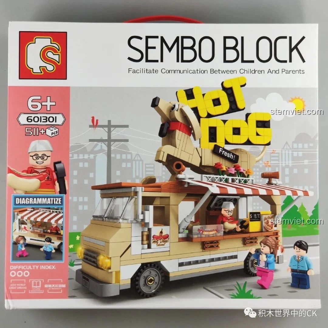 Đánh giá SEMBO 601301 Xe Bán Hot Dog: Đồ chơi lắp ráp siêu đáng yêu cho bé 6+