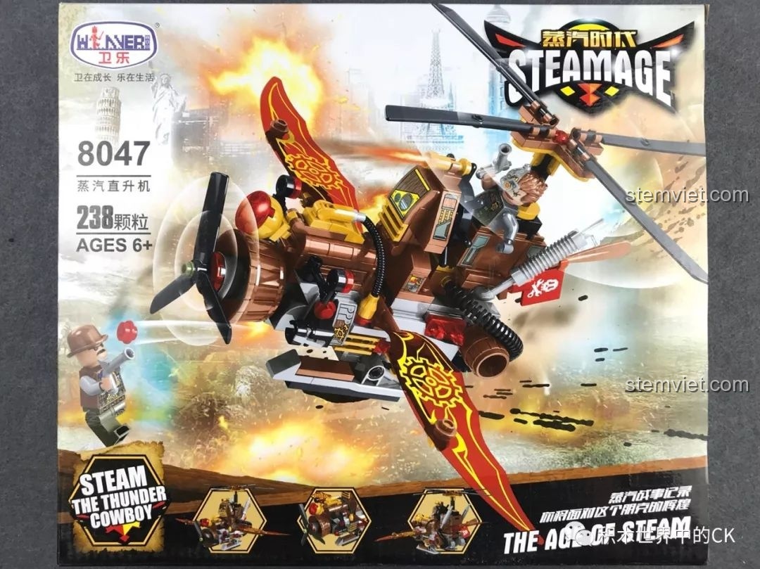 Review Winner 8047 Trực thăng Hơi nước: Đồ chơi Steampunk cực chất!