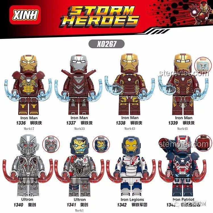 Review XINH X0267: Bộ 8 Minifigure Người Sắt, Ultron Đáng Tiền Cho Bé Trai