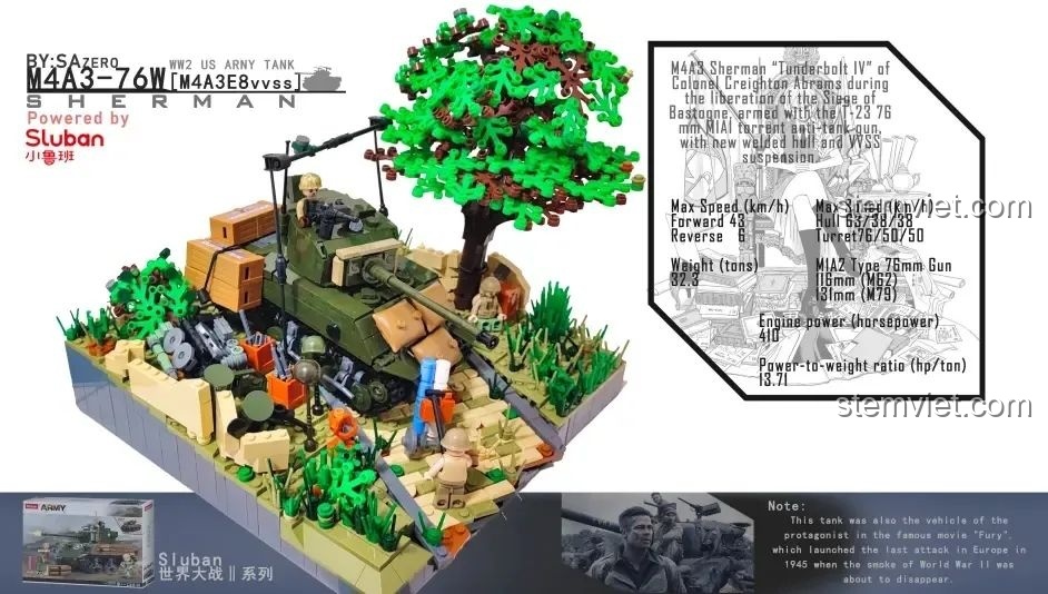 Cảm nhận Sluban M38-B1110: Dựng sa bàn xe tăng Sherman!
