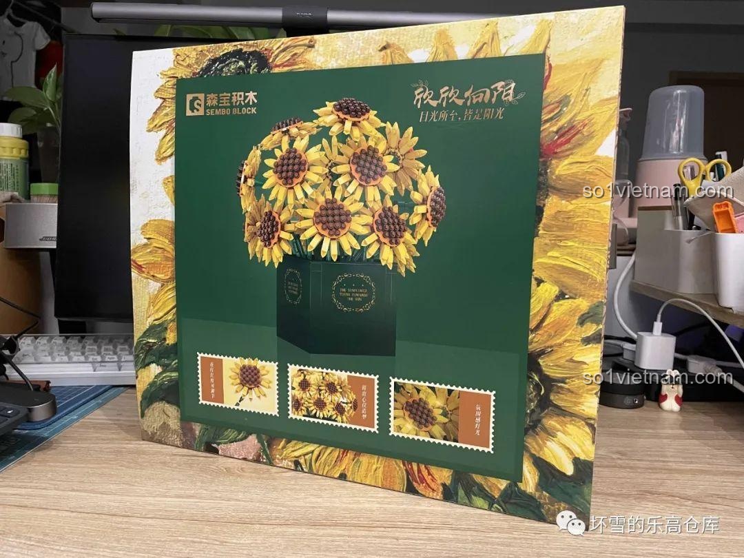 Review SEMBO 601223 Hoa Hướng Dương: Bó hoa lắp ráp siêu xinh cho bé gái!