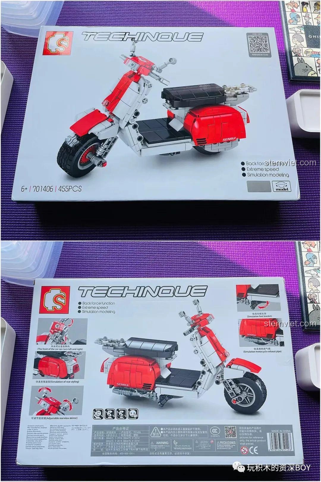 Review SEMBO 701406 Xe Máy Vespa: Lắp Ráp Dễ Dàng, Mê Mẩn Cho Bé 6 Tuổi!
