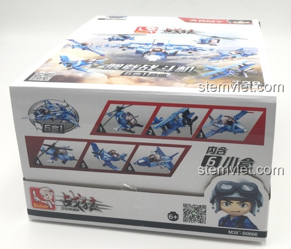 Review Sluban M38-B0666: Máy bay chiến đấu 6 trong 1 lắp ráp mê ly