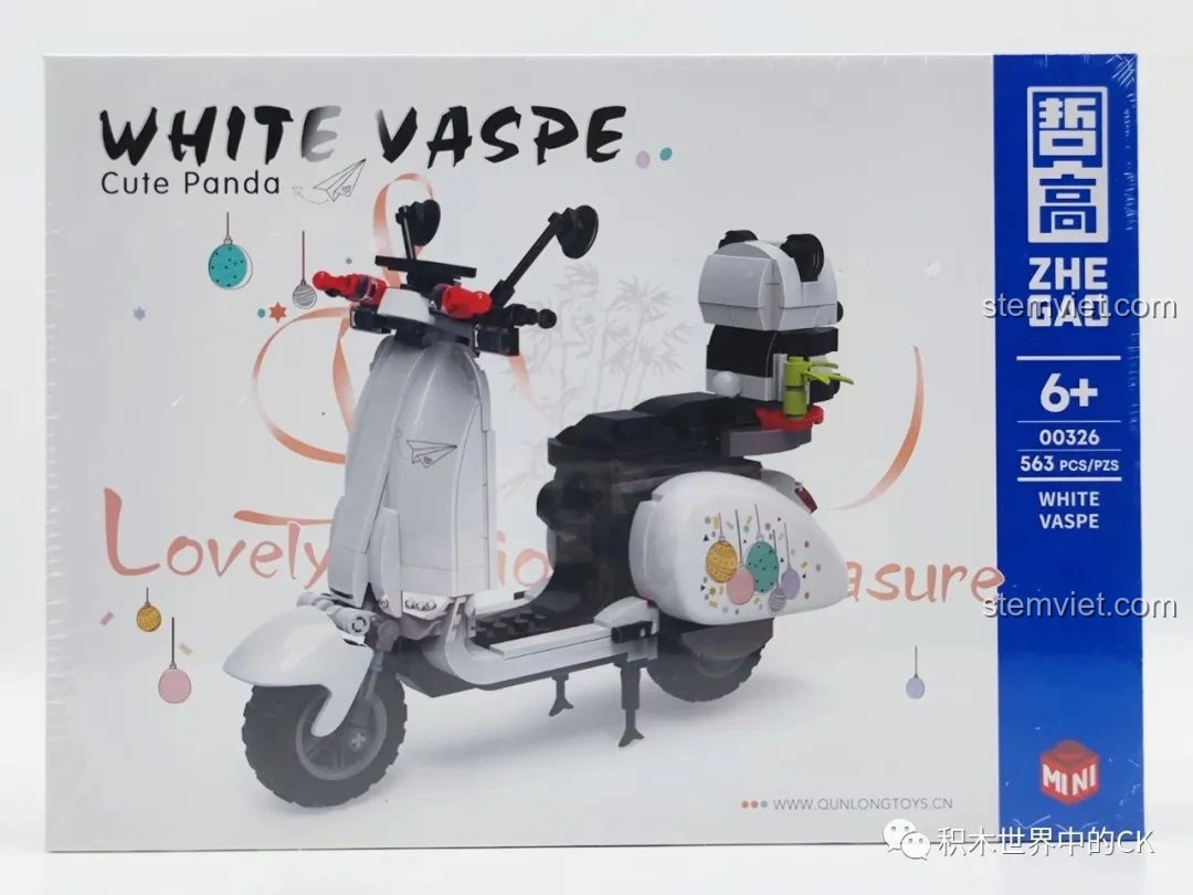 Review Zhegao 00326 Xe mô tô Vespa Gấu Trúc: Đồ chơi lắp ráp siêu đáng yêu cho bé gái!