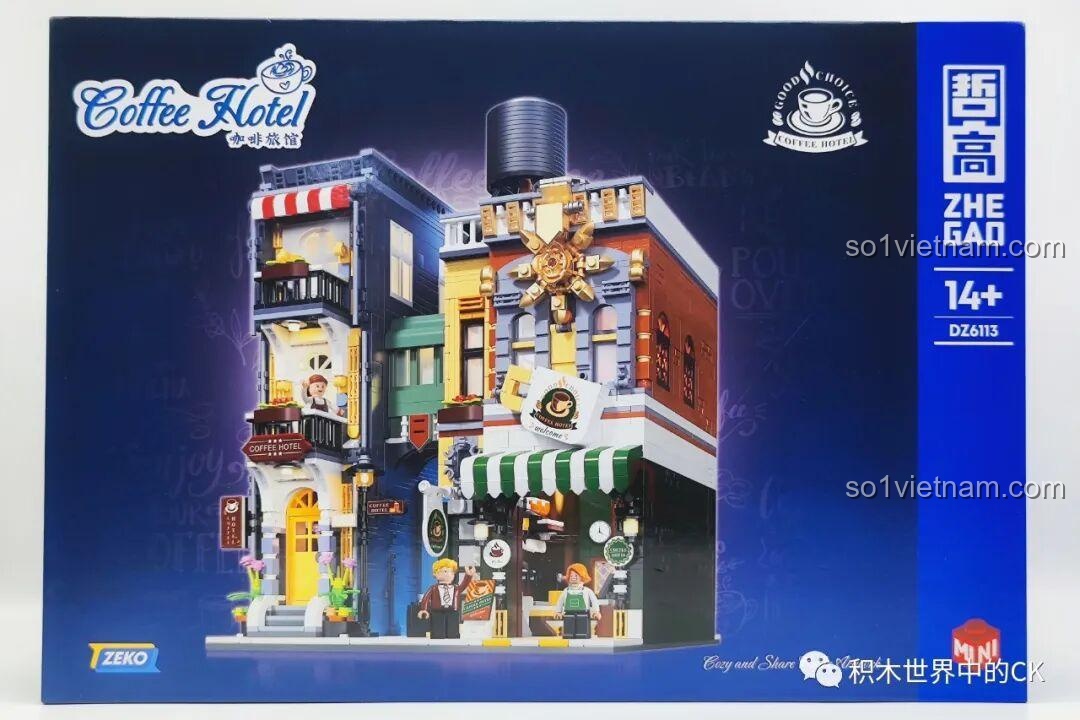 Review ZHEGAO DZ6113 Khách sạn Cà phê: Lắp ráp mô hình kiến trúc độc đáo