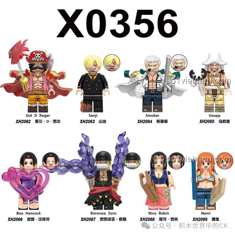 Review Bộ 8 Minifigures One Piece X0356: Siêu phẩm cho fan Hải Tặc