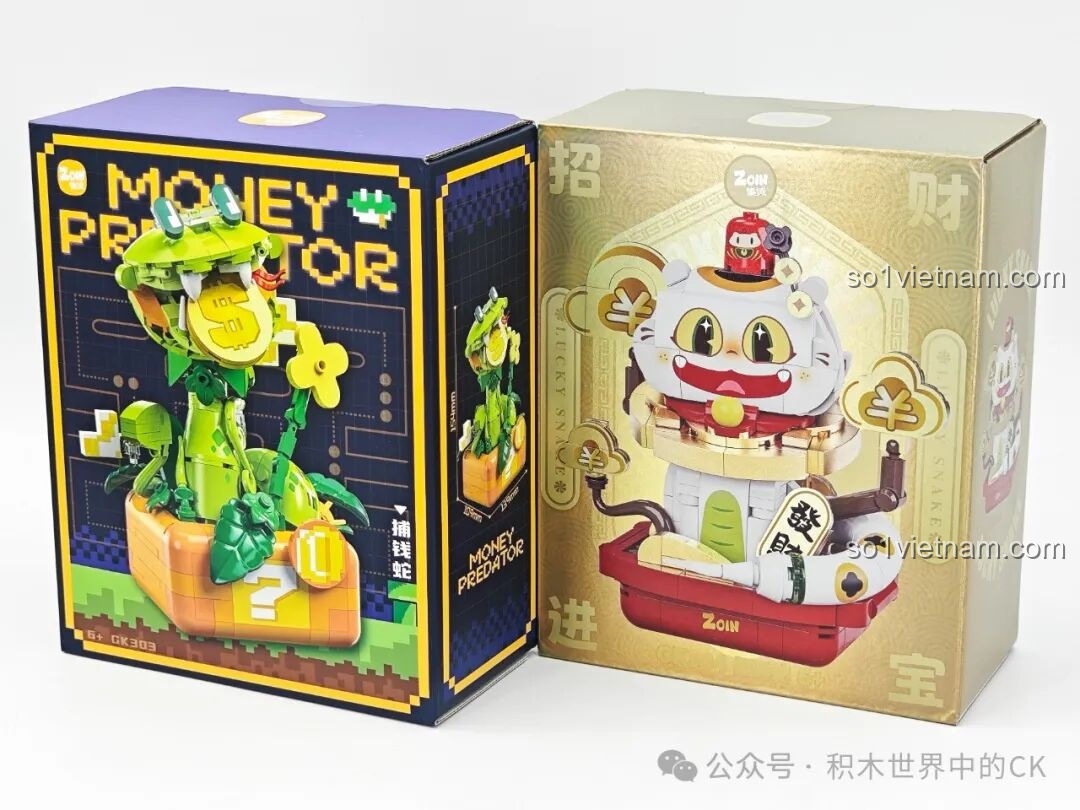 Review Bộ Lắp Ráp Rồng Bẫy Tiền & Mèo Chiêu Tài Zoin GK303/304