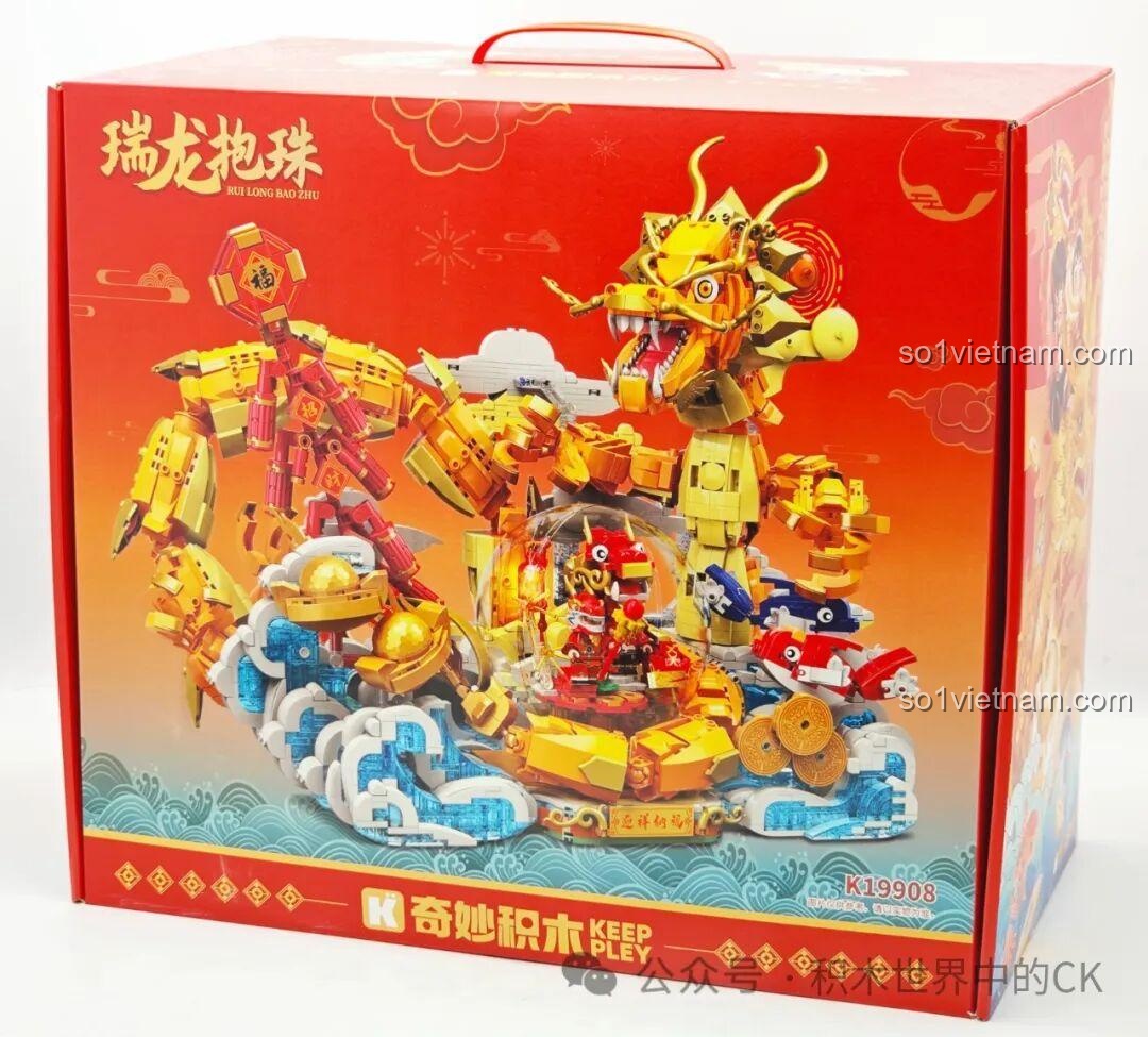 Đánh giá Keeppley K19908 Rồng Vàng Ôm Ngọc siêu hoành tráng
