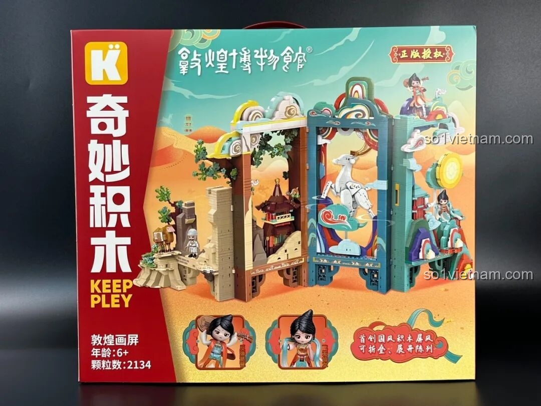 Review Keeppley K19906 Bình phong Đôn Hoàng: Đồ chơi lắp ráp nghệ thuật cho bé 6+