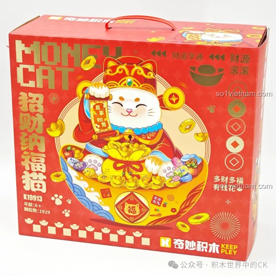 Review Keeppley K19913 Mèo Chiêu Tài: Lắp ráp vui, rước lộc về nhà!