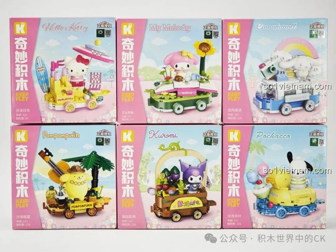 Review Bộ Lắp Ghép Sanrio Hoa Xe Keeppley K20832: Đồ Chơi Cho Bé Gái 12+