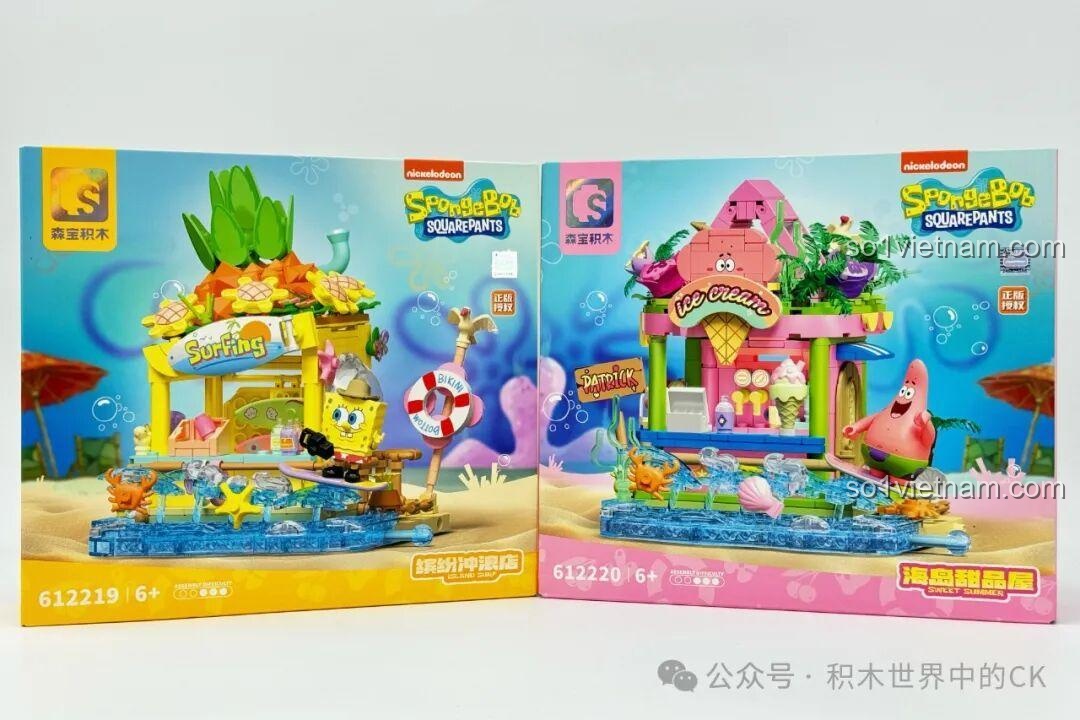 Review SEMBO 612219: Cửa hàng lướt sóng Spongebob - Lắp ráp vui nhộn